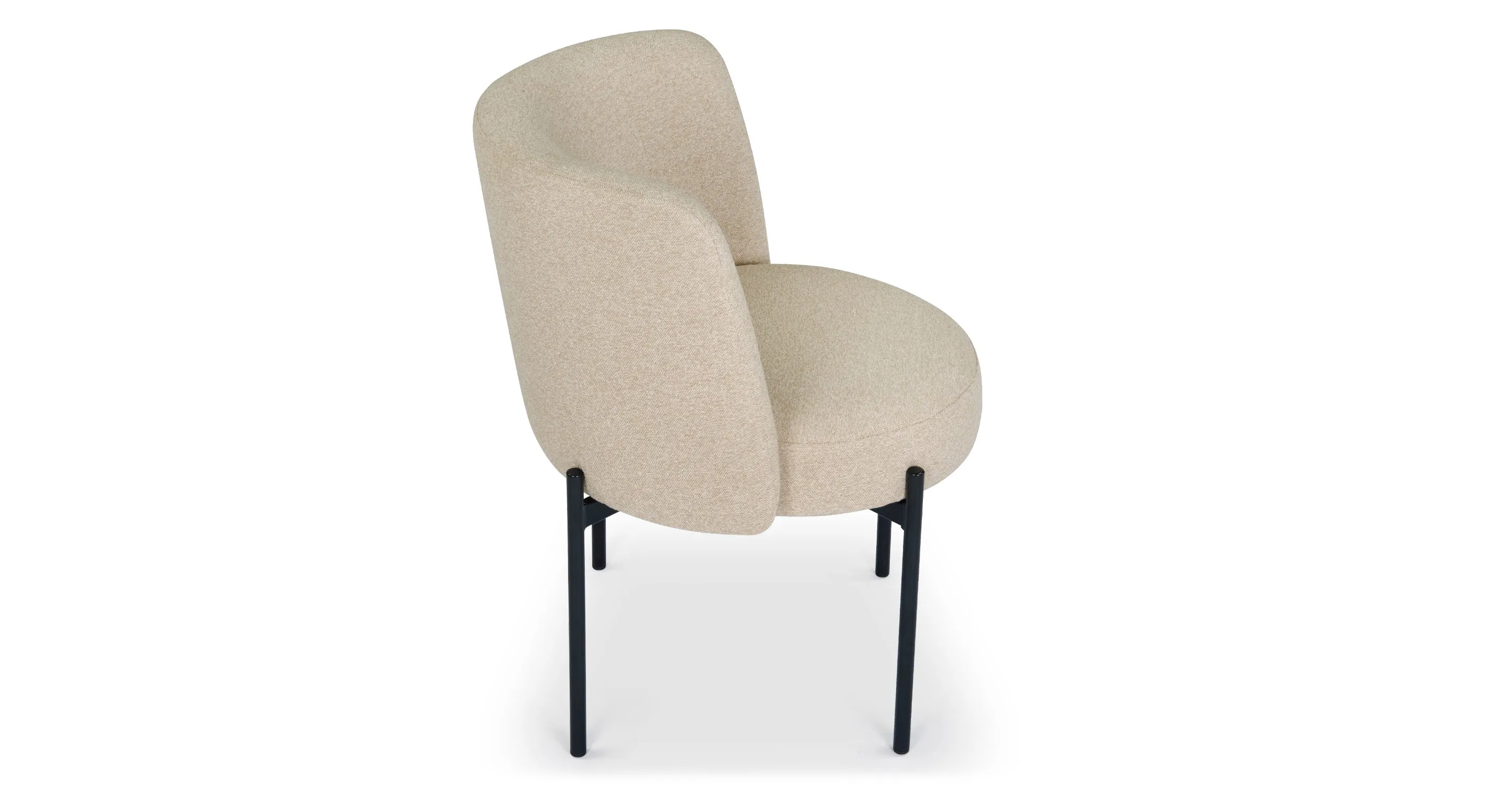 Chaise RAY beige sésame & métal noir 