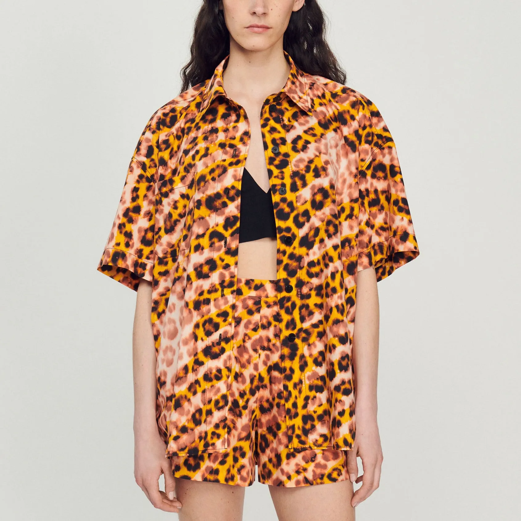Chemise oversize léopard