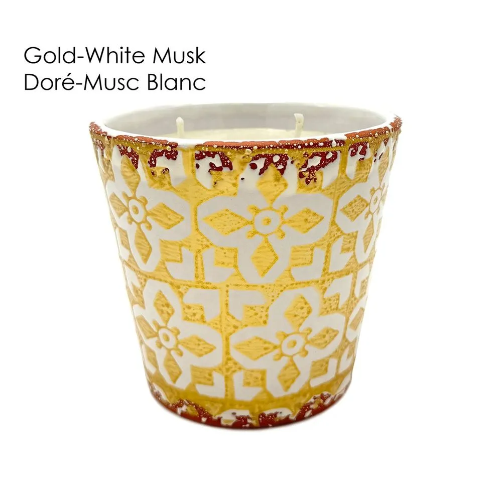 Metalic style mosaic ceramic scented candle size l