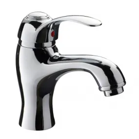 Mitigeur lavabo rétro laiton chromé avec vidage tirette Bec fixe