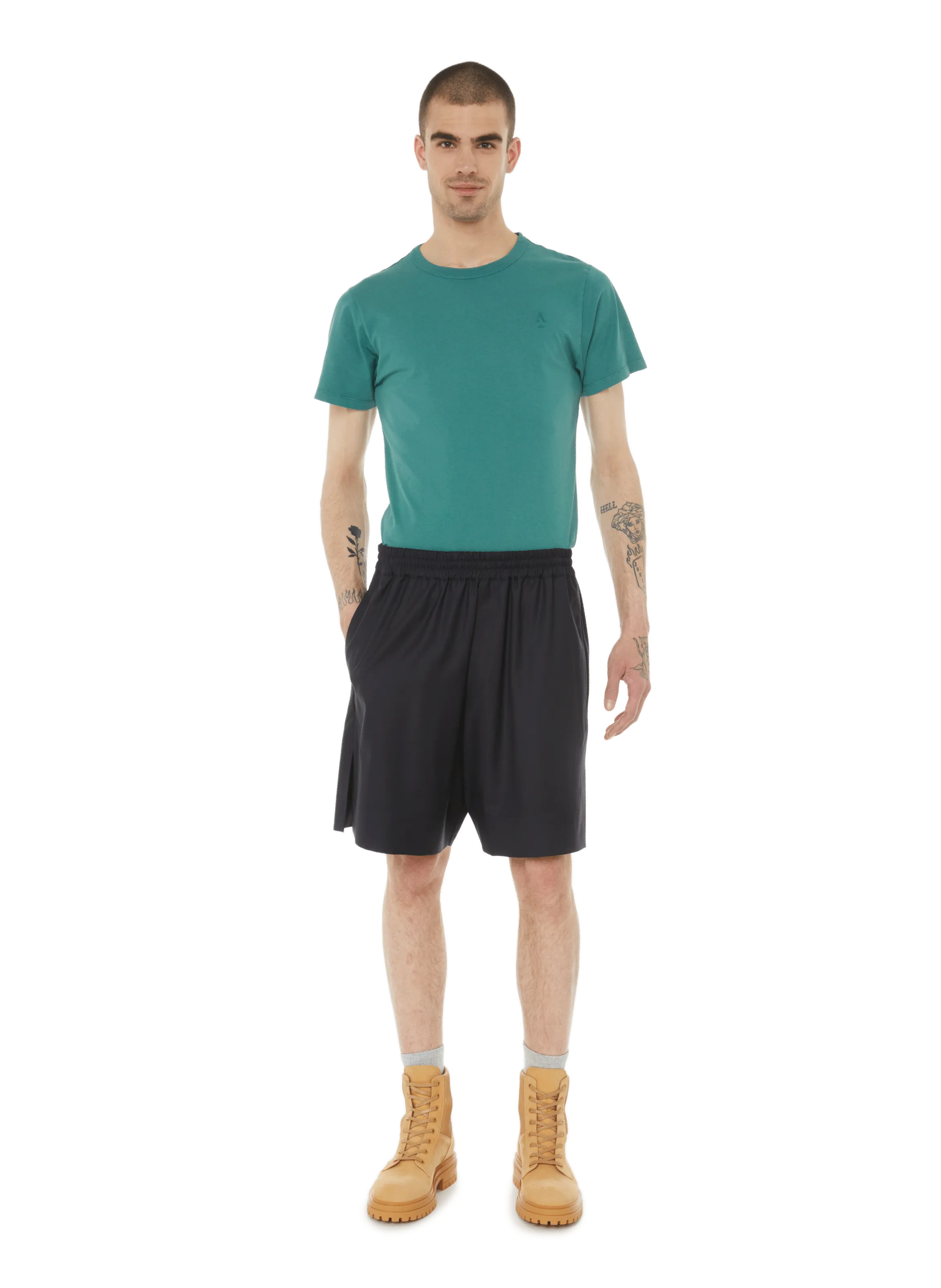 MWORKS  Short oversize en laine - Bleu