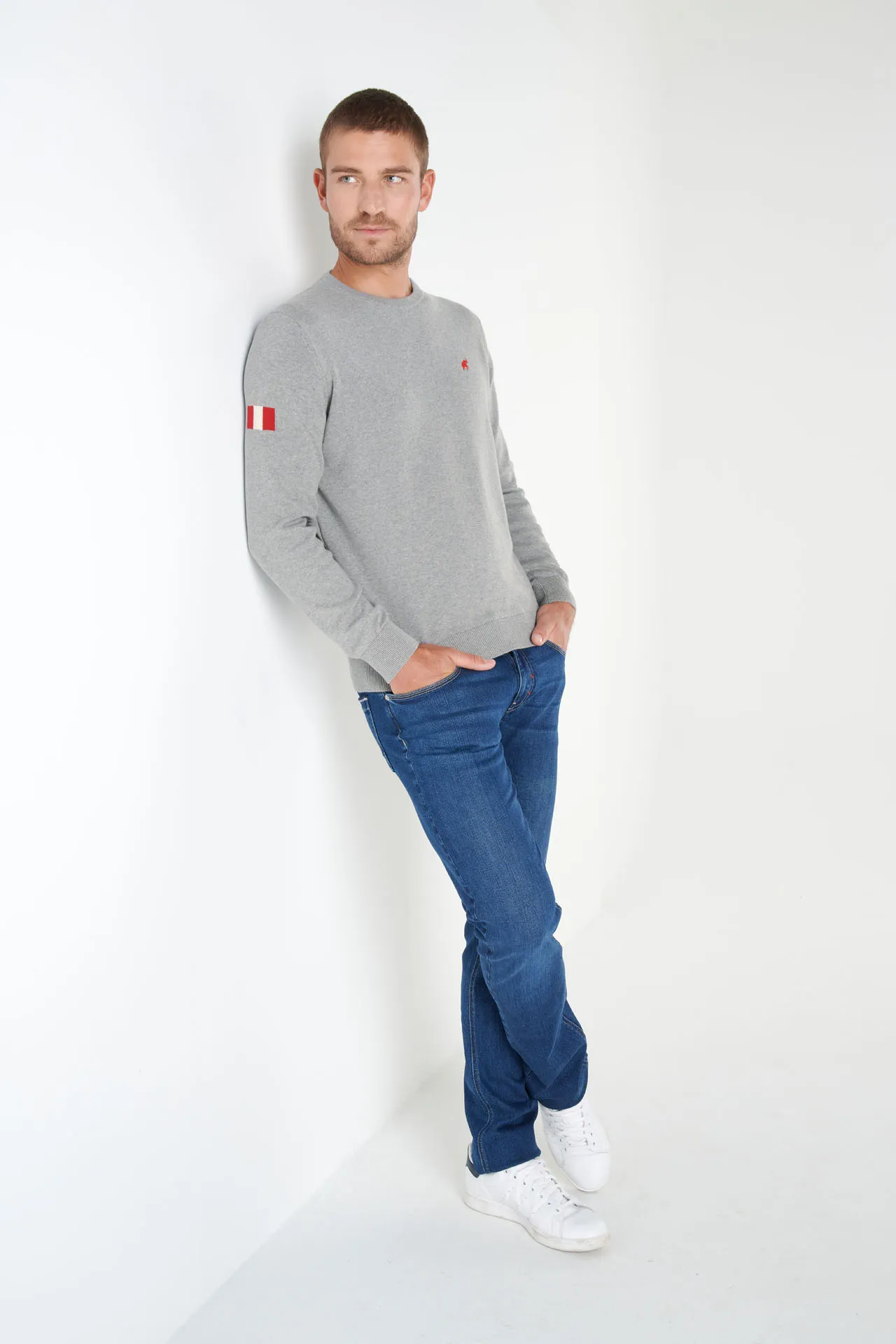 Pull Luca Gris Clair Chiné