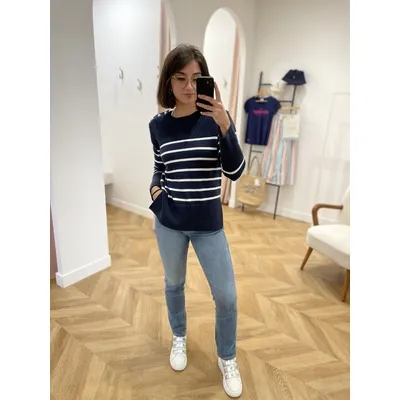 Pull marinière - Marine - TBS Femme