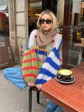 Pull oversize en coton tricoté