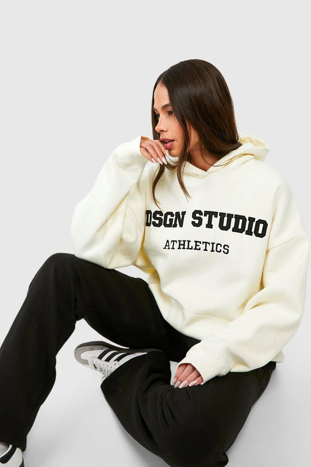 Sweat à capuche oversize à slogan Dsgn Studio