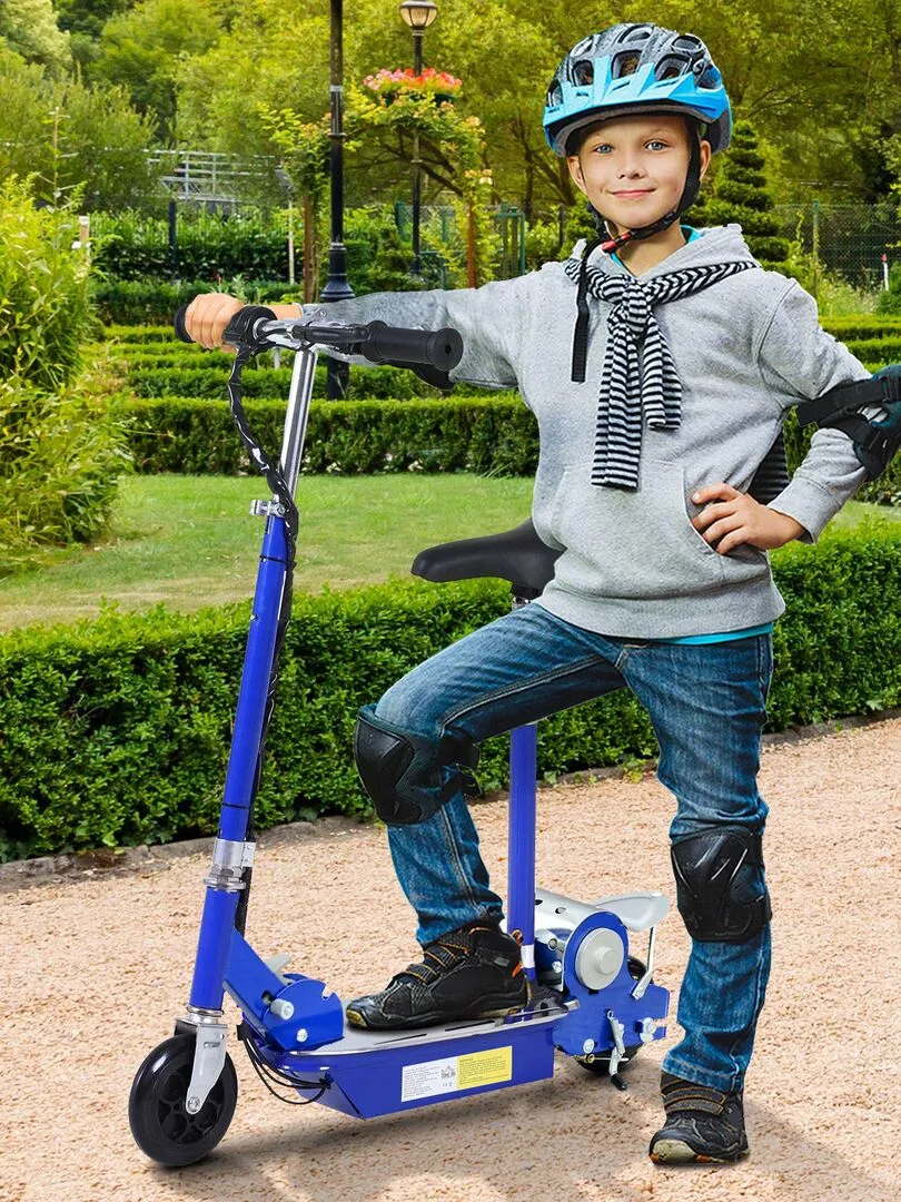 Trottinette électrique 120 W avec selle - Bleu